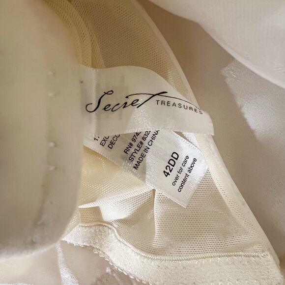 Vintage | 90s Secret Treasure White Satin Lace Mesh Back Corset Top Lingerie - Picture 9 of 10